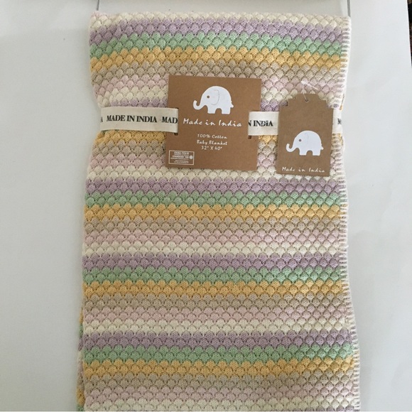Made in India Other New Baby Blanket Cotton Knit Multicolor Stripes